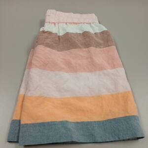 Ann Taylor Loft Striped Multi-color Linen A Line Skirt